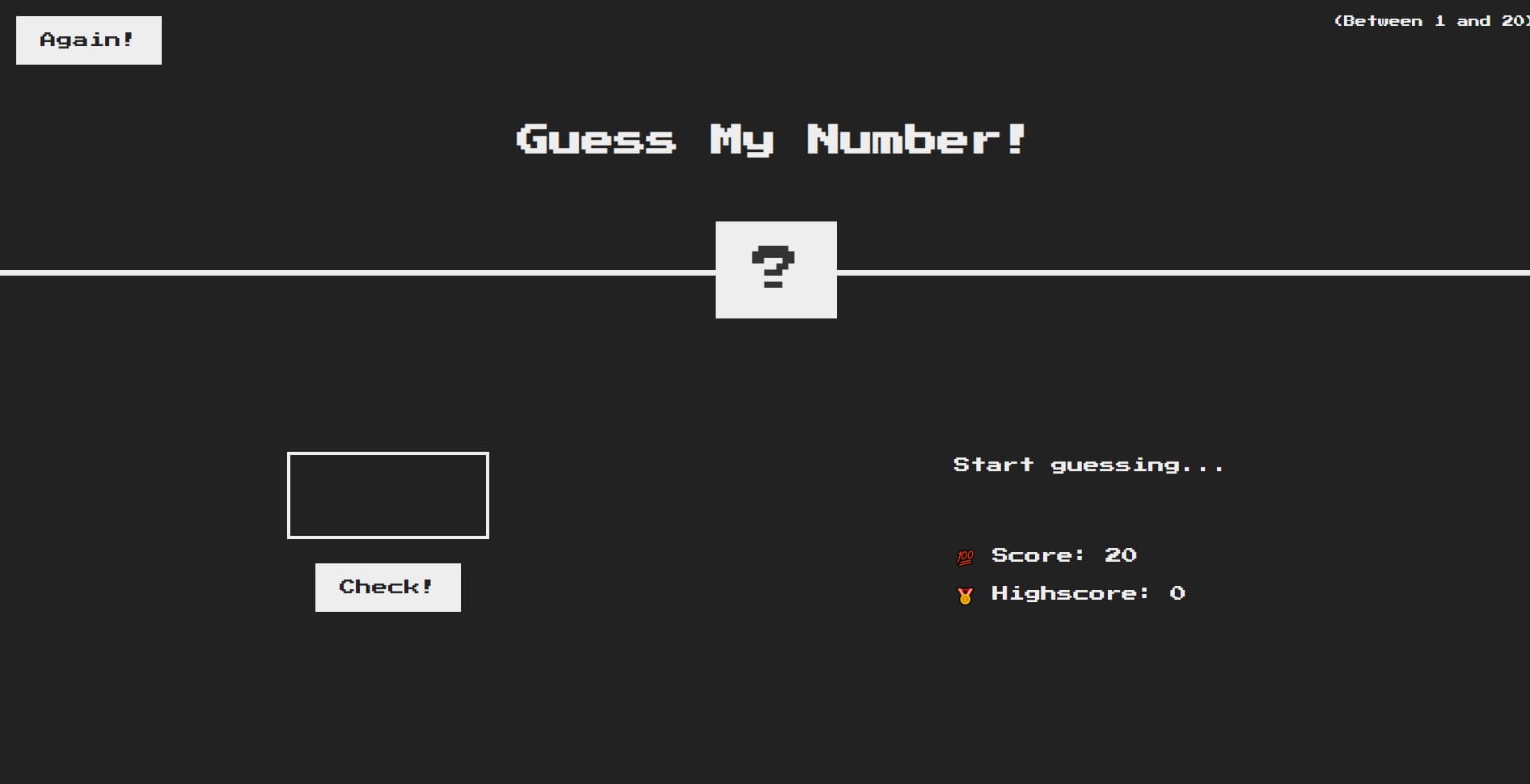 Guess Game vanilla javascript